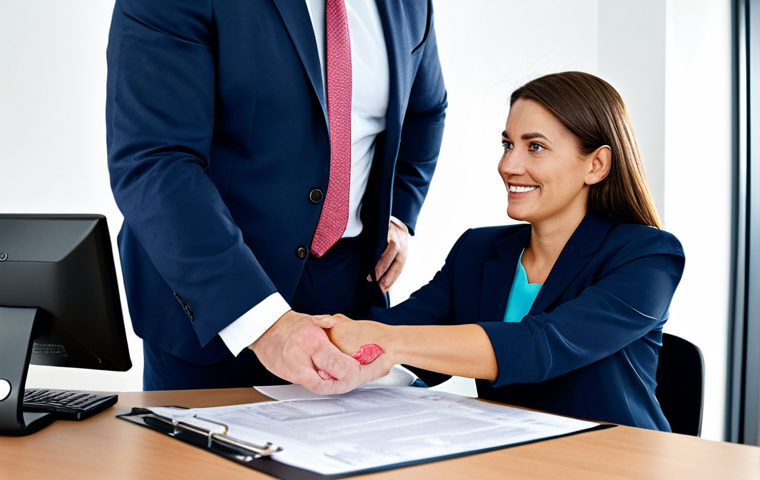 Insurance Claim Assistance**
"A friendly insurance agent, fully clothed in professional business attire, assisting a woman with a broken arm in a cast, sitting at a desk with claim forms and medical bills, modern office environment, safe for work, appropriate content, family-friendly, perfect anatomy, natural proportions, well-formed hands, proper finger count, professional."
**