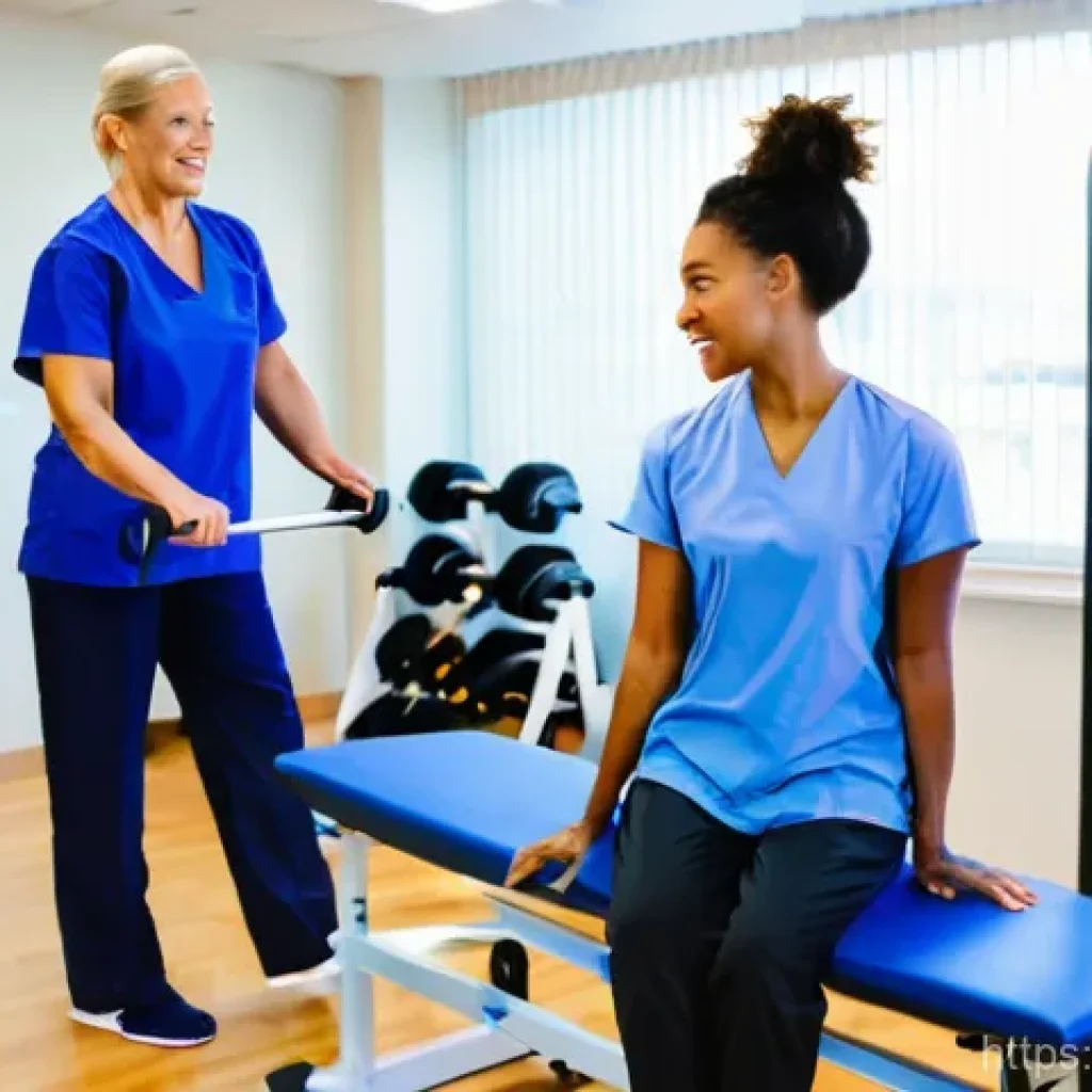 사지마비 환자 회복기 - **Image Prompt 1: The First Steps Towards Recovery**
A bright, modern rehabilitation gym bathed ...