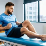 골절 후 재활운동 시간표 - **Image Prompt 1: Early-Stage Fracture Rehabilitation with Physical Therapist**
    A 30-year-old ma...